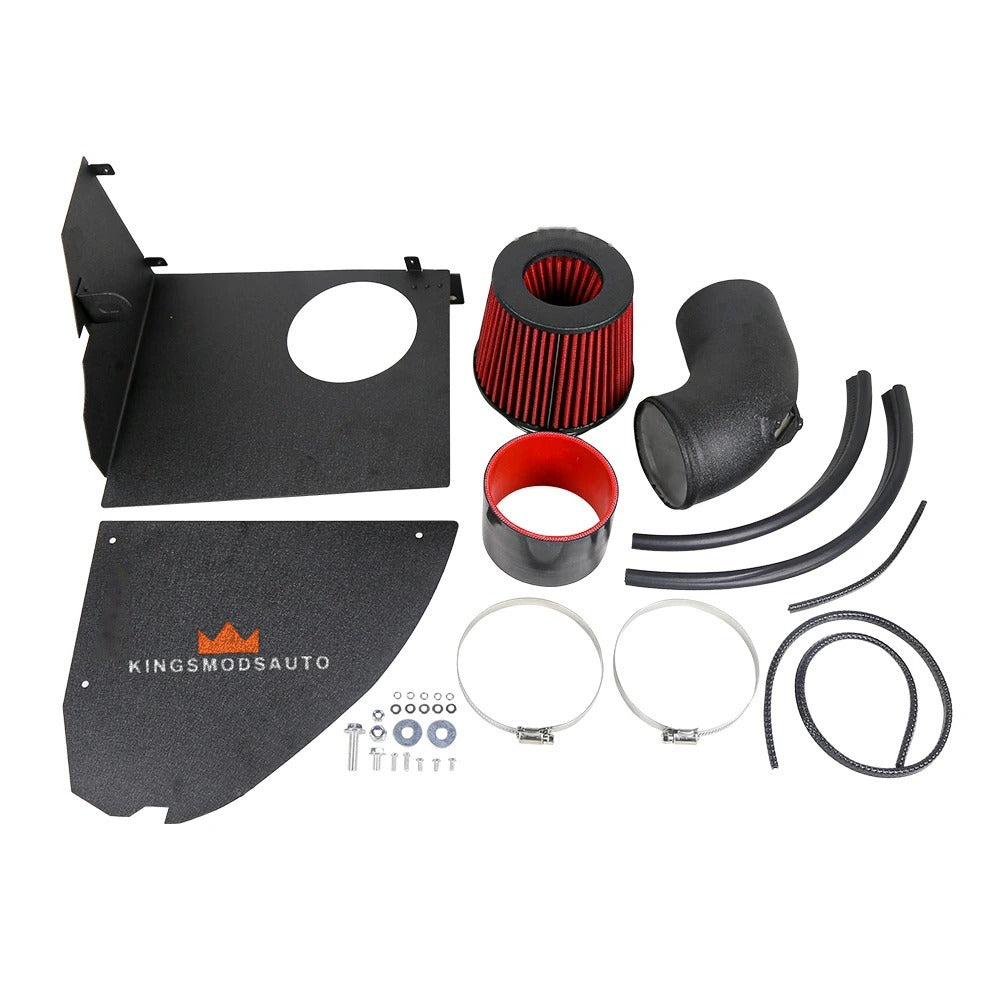 Full Kings Mods Auto B58 intake kit: heat shield, filter, aluminum pipe, coupler, clamps, trim and hardware