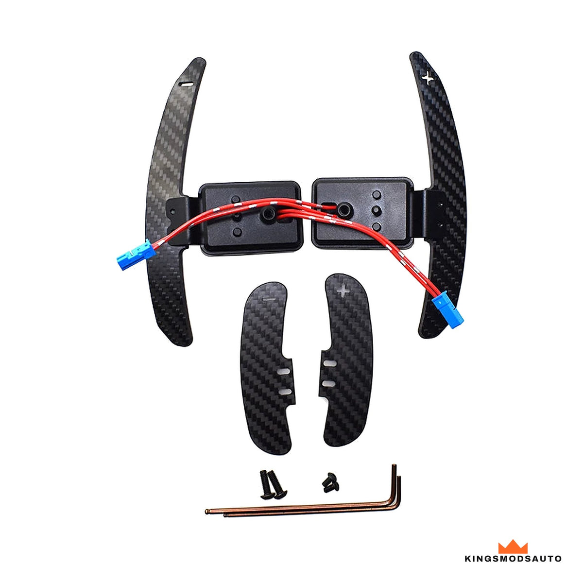 Carbon fiber paddle shifter set with the second pair of paddles